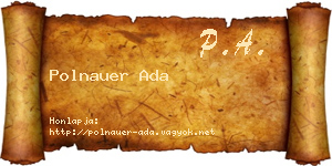 Polnauer Ada névjegykártya